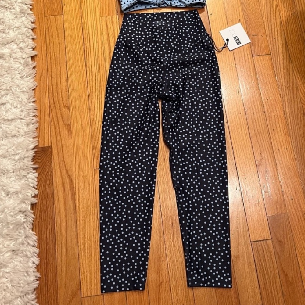 NWT Beach Riot polka dot Cara crossover leggings